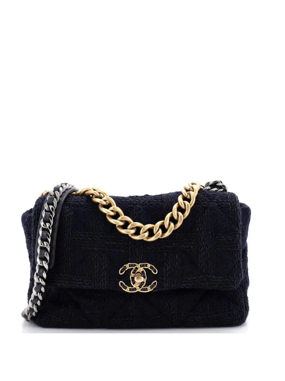 Chanel 19 Flap Bag Quilted Tweed Large #258293C45B
